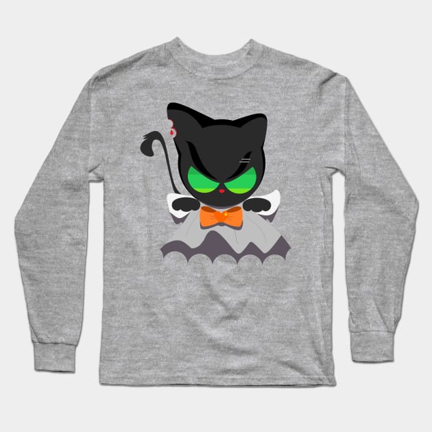 punk cat ghost Long Sleeve T-Shirt by prettyguardianstudio